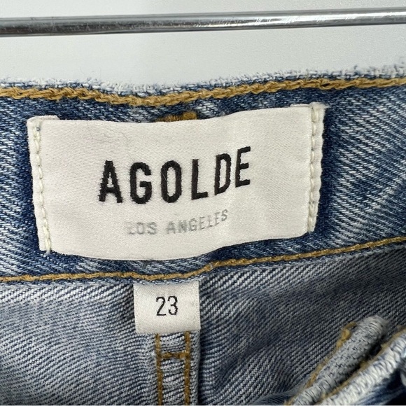 Agolde 90's Crop Jeans 23 Button Fly Revolve Color Replica 100% Cotton High Rise - Picture 5 of 9